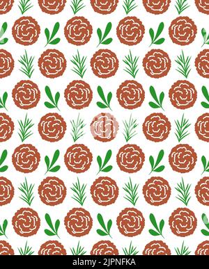 Pasta and meatballs pattern seamless. Food background Stock Vector