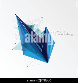 Triangle Abstract Shape. Design For Presentations of New Technologies and Artificial Intelligence Stock Vector