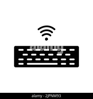 Keyboard icon with signal. icon related to technology, smart device. Glyph icon style, solid. Simple design editable Stock Vector