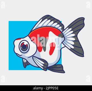 cute gold fish colorful. isolated cartoon animal illustration. Flat Style Sticker Icon Design Premium Logo vector. Mascot Character Stock Vector
