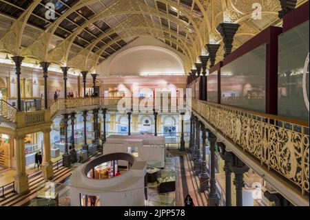 Dublin, Ireland - Feb 20th, 2020: National Museum of Archeology and History building indoors. Dublin, Republic of Ireland Stock Photo