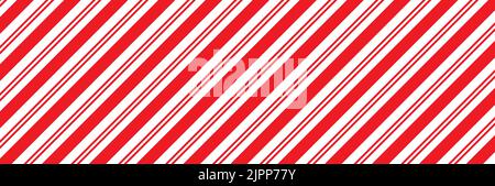 Traditional Christmas background for walking stick, candy and packaging. Diagonal red lines. Flat style. Stock Vector