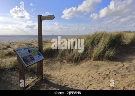 View over the Humber Estuary from Spurn Point, East Riding of Yorkshire, Humberside, England, UK Stock Photo