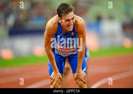 MUNCHEN, GERMANY - AUGUST 19: Simone Barontini of Italy competing in Men's 800m at the European Championships Munich 2022 at the Olympiastadion on August 19, 2022 in Munchen, Germany (Photo by Andy Astfalck/BSR Agency)