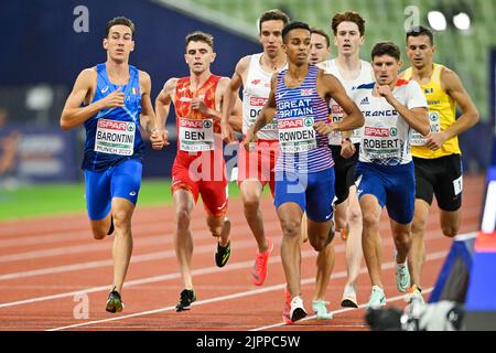 MUNCHEN, GERMANY - AUGUST 19: Adrian Ben of Spain competing in Men's 800m at the European Championships Munich 2022 at the Olympiastadion on August 19, 2022 in Munchen, Germany (Photo by Andy Astfalck/BSR Agency)