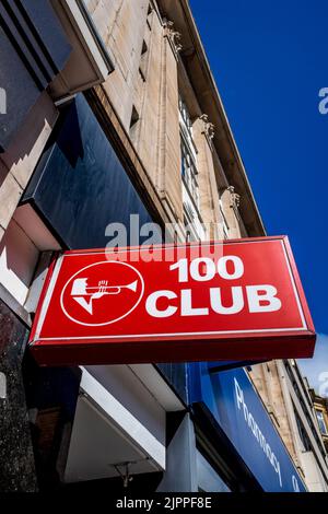 100 Club London - historic music venue located at 100 Oxford Street in Central London. The 100 Club has been hosting live music since 1942. Stock Photo
