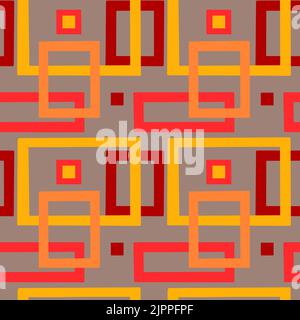 Bold yellow and orange irregular squares on beige background. 60s, 70s, style. Stock Vector