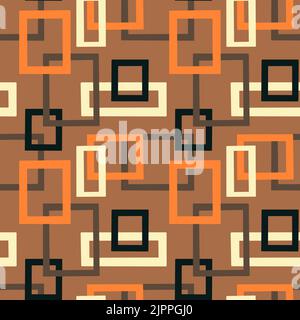 Squares vector pattern. Irregular rectangles on brown background. Stock Vector