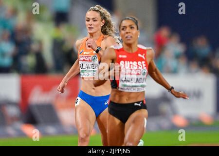 MUNCHEN, GERMANY - AUGUST 19: Lieke Klaver of the Netherlands competing in Women's 200m at the European Championships Munich 2022 at the Olympiastadion on August 19, 2022 in Munchen, Germany (Photo by Andy Astfalck/BSR Agency)