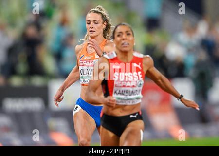 MUNCHEN, GERMANY - AUGUST 19: Lieke Klaver of the Netherlands competing in Women's 200m at the European Championships Munich 2022 at the Olympiastadion on August 19, 2022 in Munchen, Germany (Photo by Andy Astfalck/BSR Agency) Stock Photo