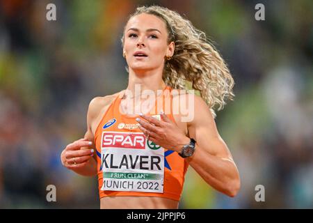 MUNCHEN, GERMANY - AUGUST 19: Lieke Klaver of the Netherlands competing in Women's 200m at the European Championships Munich 2022 at the Olympiastadion on August 19, 2022 in Munchen, Germany (Photo by Andy Astfalck/BSR Agency)