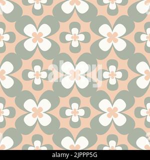 Retro vector seamless pattern from the 60s, 70s. Stock Vector