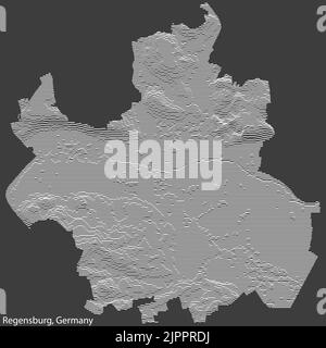 Topographic relief map of REGENSBURG, GERMANY Stock Vector