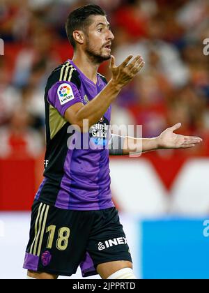 Sergio Escudero of Real Valladolid  during the La Liga match between Sevilla FC and Real Valladolid played at Sanchez Pizjuan Stadium on August 19, 2022 in Sevilla, Spain. (Photo by Antonio Pozo / PRESSIN) Stock Photo