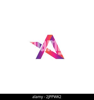 A logo  symbol  A Technology logo, A emblem  brand Stock Vector