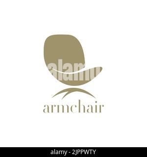 armchair logo concept, furniture logo Stock Vector