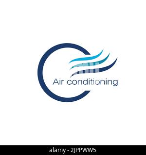 Air conditioning logo, ventilation system symbol Stock Vector