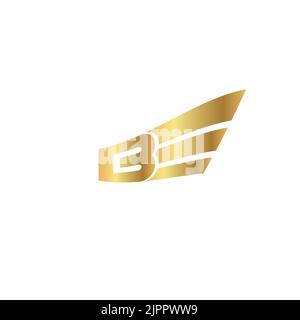 B gold modern luxury symbol  logo Stock Vector