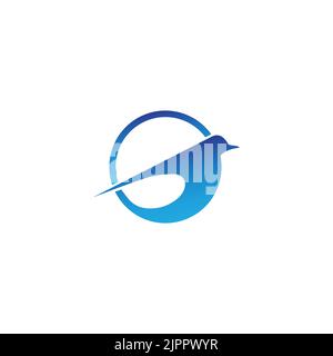 Flying Bird vector logo. Luxury bird, eagle, hawk, vector line logotype design. Stock Vector