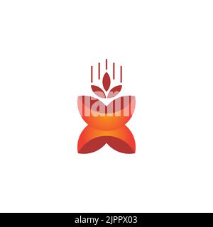 Wheat  Linked Bread Logo Template Stock Vector