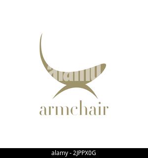 armchair logo concept, furniture logo Stock Vector