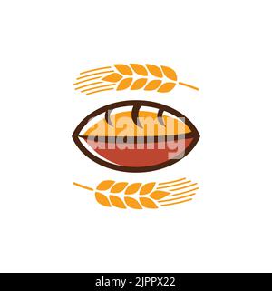 Wheat  Linked Bread Logo Template Stock Vector