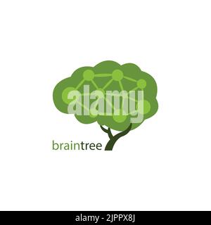 brain tree, vector logo template. Excellent logo. Stock Vector