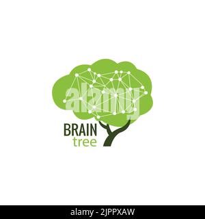 brain tree, vector logo template. Excellent logo. Stock Vector
