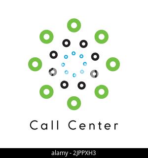 Call Center Logo, Communication support logo Stock Vector