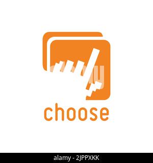 choose logo, web icon, choose vector symbol Stock Vector