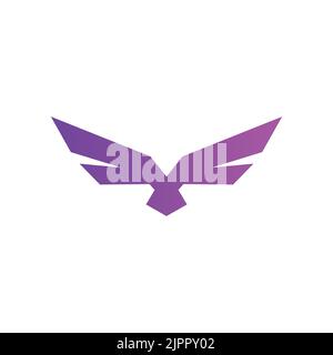 Flying Bird vector logo. Luxury bird, eagle, hawk, vector line logotype design. Stock Vector