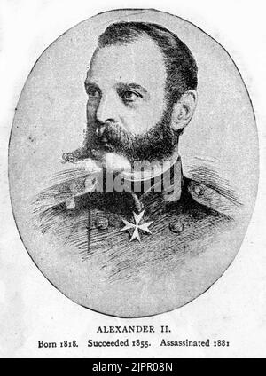 Engraved portrait of Alexander II of Russia (1818-1881) Emperor of ...