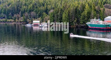 KETCHIKAN, ALASKA - May 26, 2022: Ketchikan is the southeasternmost city in Alaska, with a population of 8000. Cruise ships make over 500 stops bringi Stock Photo