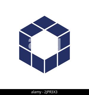 cube emblem, cubes logo icon Stock Vector