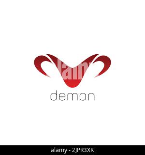 demon logo emblem, devil mascot vector, Stock Vector