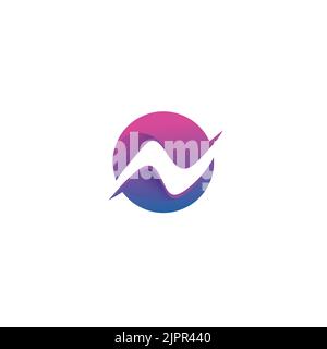 n technology logo, n logo, n company Stock Vector