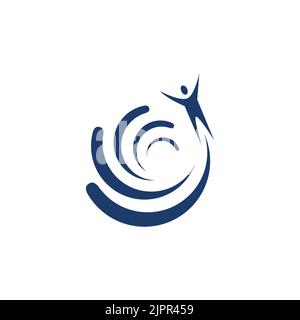 life coach logo, success motivation logo concept, therapy, help, career Stock Vector