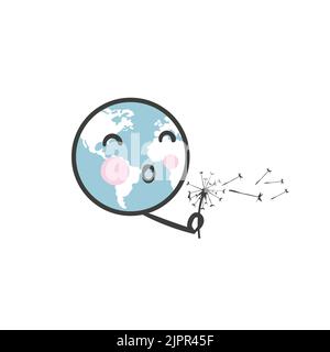 happy world logo template design. Stock Vector