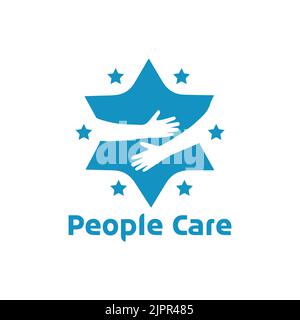 People Care Logo, volunteer the community logo Stock Vector