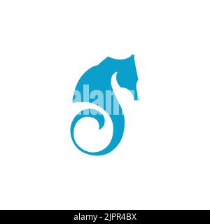 Seahorse tattoo symbol colorful bird logo Stock Vector