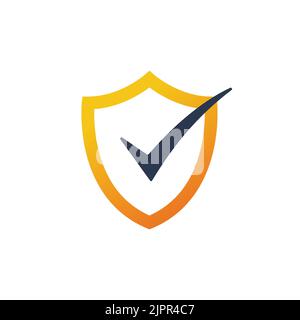 Shield okay logo icon design template elements Stock Vector