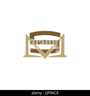 SM logo tattoo symbol, modern brand design Stock Vector