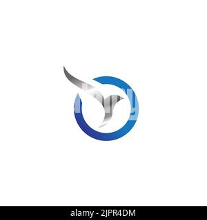 Abstract technology Bird Logo design vector template Stock Vector