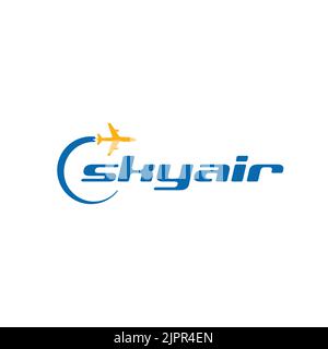 sky air logo, skyline transportation logo Stock Vector