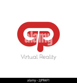 GP Virtual Reality logo, 3D VR Eyewear Concept Stock Vector