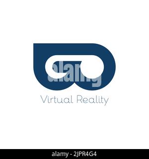 GP Virtual Reality logo, 3D VR Eyewear Concept Stock Vector