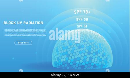 Block UV radiation concept Stock Vector