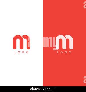 M letter logo design template in red color. Graphic alphabet symbol for corporate business identity. Creative typographic icon concept. Vector element Stock Vector