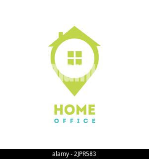 Home office logo design template. Abstract colorful property construction logo. Real estate icon design. Vector element Stock Vector