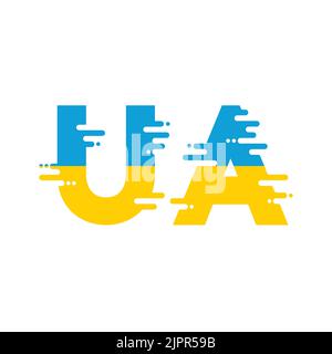 Ukraine UA sign icon. The national symbol of the Ukraine. Vector illustration in flat design style on white background Stock Vector
